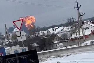 A Russian military transport plane crashes near Yablonovo