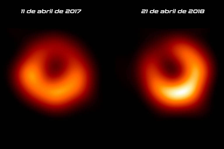 Nova imagem de buraco negro revela mudanças em seu entorno