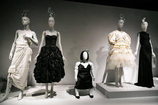 From left: designs by Pia Davis and Autumn Randolph, Norma Kamali, Jasmin Soe, Simone Rocha and Isabel Toledo, part of the ?Women Dressing Women? exhibition at the Metropolitan Museum of Art, in New York, Dec. 4, 2023. (Dolly Faibyshev/The New York Ti