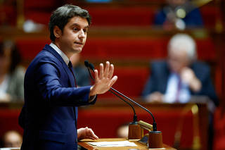 French Prime Minister Attal speaks at the National Assembly in Paris