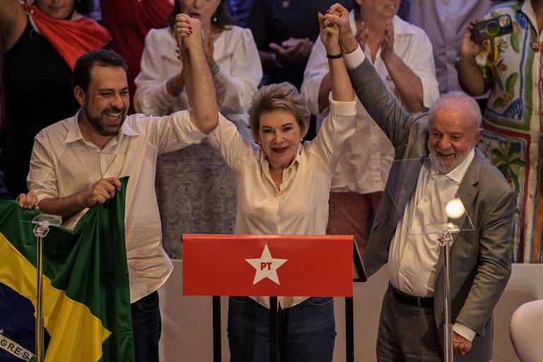 PT apoiará Guilherme Boulos (PSOL) à Prefeitura de São Paulo; na foto, Boulos, Lula e ex-prefeita Marta Suplicy