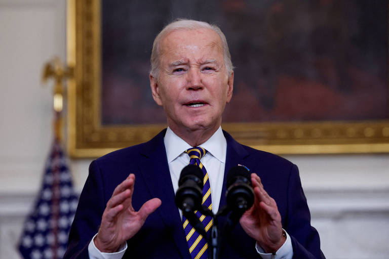O presidente do Estados Unidos, Joe Biden, fala à imprensa na Casa Branca nesta terça (6)
