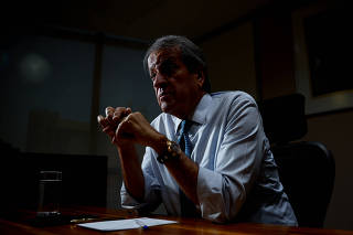 Presidente do PL, Valdemar Costa Neto, na sede da sigla em Brasília