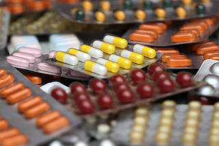 FILE PHOTO: Illustration photo shows various medicine pills in their original packaging in Brussels