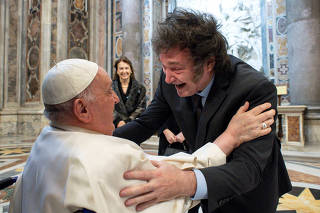 Argentina's President Javier Milei meets with Pope Francis at the Vatican