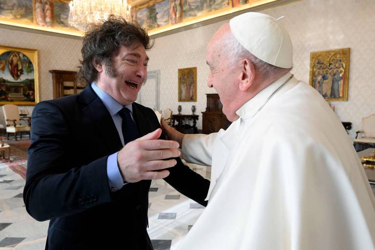 Javier Milei e papa Francisco se encontram no Vaticano