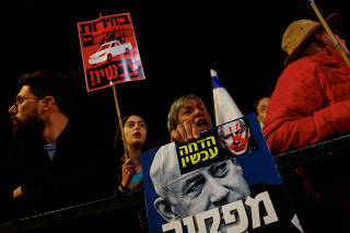 Protest against Israeli Prime Minister Benjamin Netanyahu's government, in Tel Aviv