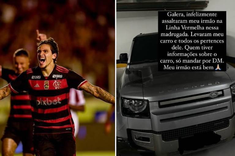 Carro de luxo do atacante Pedro, do Flamengo, é roubado quando irmão ia buscá-lo no aeroporto