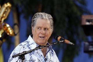 Brian Wilson performs with the Beach Boys on ABC's Good Morning America in New York's Central Park