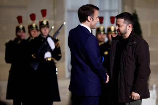 French President Macron meets Ukraine's President Zelenskiy in Paris