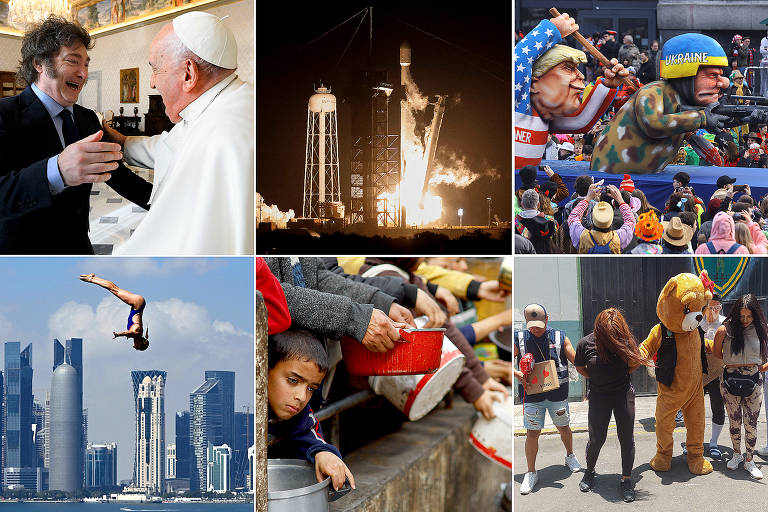 O mundo em 15 fotos; Milei com Papa Francisco, frio intenso em Nova York, lançamento de foguete da Space X