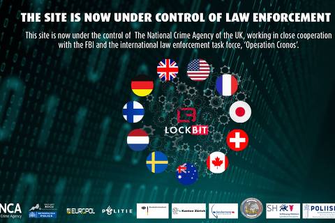 A handout picture released by Britain's National Crime Agency (NCA) in London on February 20, 2024 shows a screen shot of the seized cyber crime group 'LockBit' site. Britain's National Crime Agency on Tuesday said it had disrupted 