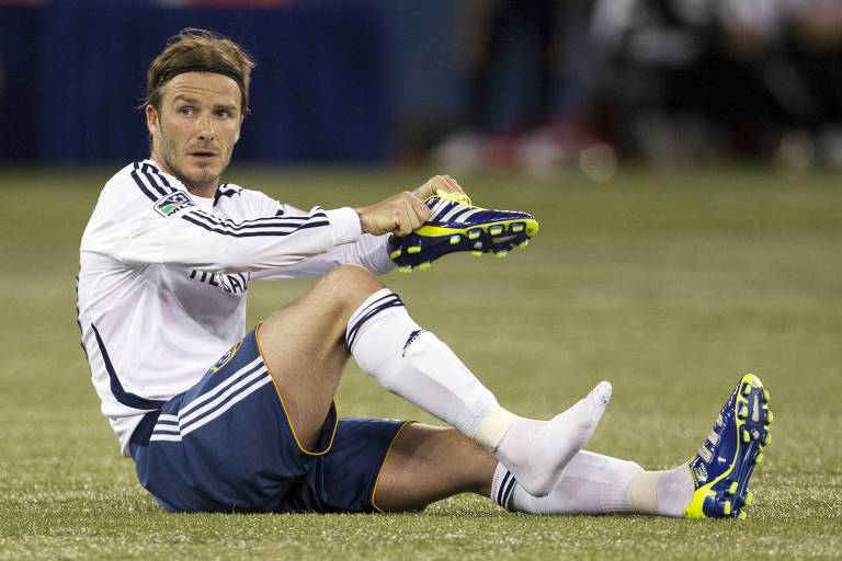 David Beckham durante partida pelo Los Angeles Galaxy na temporada de 2012 da MLS