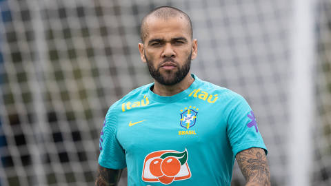 30/01/2022 - Treino da Seleção Brasileira no CT do Cruzeiro. Daniel Alves. Lucas Figueiredo/CBF