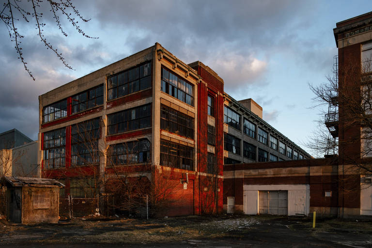 Fábrica da Ford onde os Model T eram fabricados, em Highland Park, no Michigan