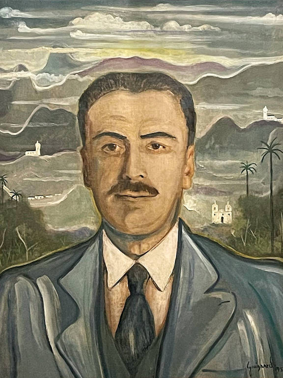 Amílcar de Castro em retrato pintado por Guignard em 1952; obra integra exposição no Palácio das Artes, em Belo Horizonte