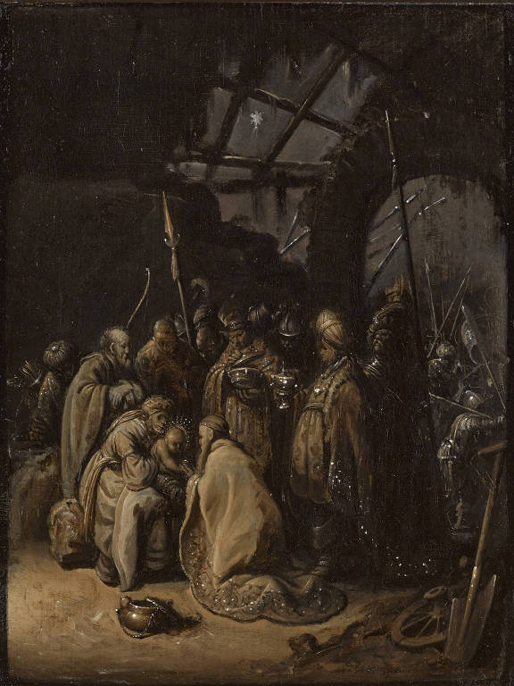 A pintura 'Adoração dos Reis', datada do século 17 e recentemente atribuída a Rembrandt