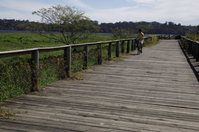 Passagem em palafitas em área Zepam às margens do rio Jurubatuba