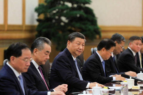 FILE PHOTO: China's President Xi Jinping holds a meeting with Venezuela's President Nicolas Maduro (not pictured)  at the Great Hall of the People, in Beijing, China September 13, 2023. Miraflores Palace/Handout via REUTERS THIS IMAGE HAS BEEN SUPPLIED BY A THIRD PARTY./File Photo ORG XMIT: FW1