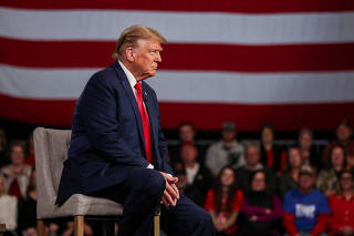 FILE PHOTO: Trump participates in a Fox News town hall with Laura Ingraham in Greenville