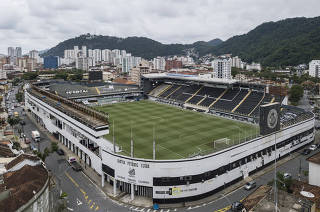 ***Especial Aniversario do Pele. 80 anos*** Vista aerea do Estadio da Vila Belmiro (Estadio Urbano Cladeira), na cidade de Santos
