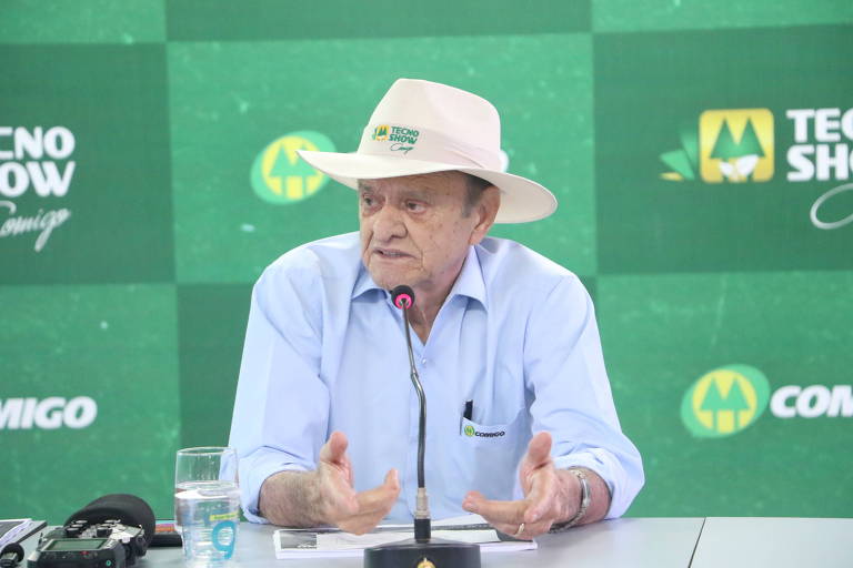 Imagem mostra o produtor rural Antonio Chavaglia, presidente da Comigo, cooperativa que organiza a Tecnoshow, em Rio Verde (GO)