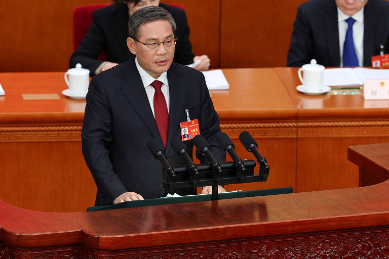 Premiê da China, Li Qiang, discursa no Congresso do país