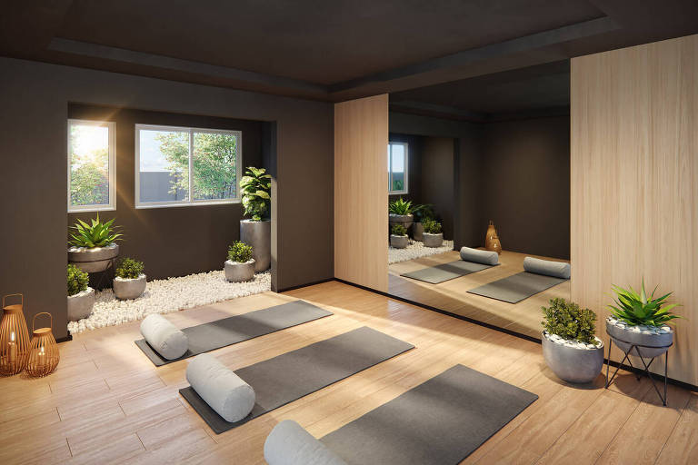  Espaço Zen, destinado a práticas como meditação e yoga, em projeto da Vivaz na região da Freguesia do Ó, próximo do que será a estação Itaberaba da futura linha laranja do metrô