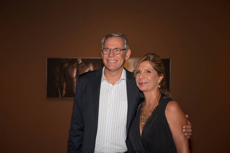 O empresário Walter Schalka e a mulher, Mônica Schalka, em evento no Museu Afro Brasil, em 2017 