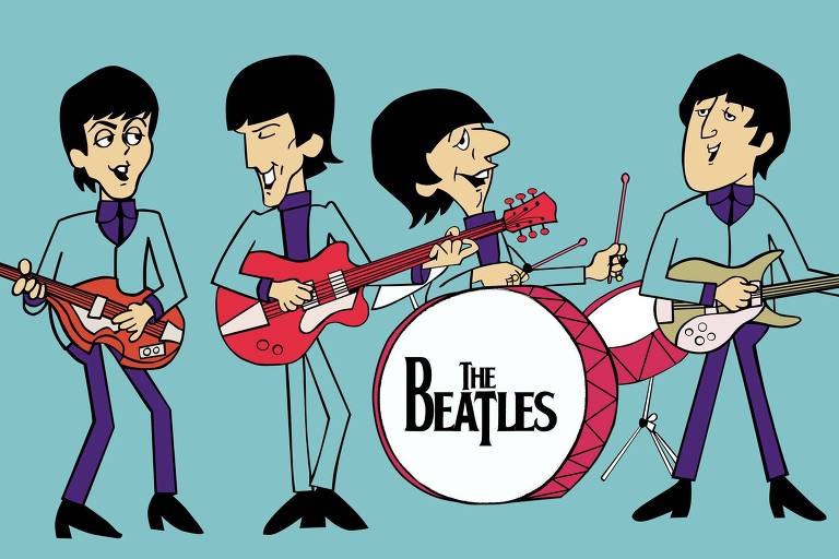 Cartaz do desenho animado 'The Beatles', exibido de 1965 a 1967 