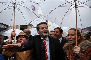 Portugal's far-right Chega party leader Ventura meets supporters during a rally, in Lisbon