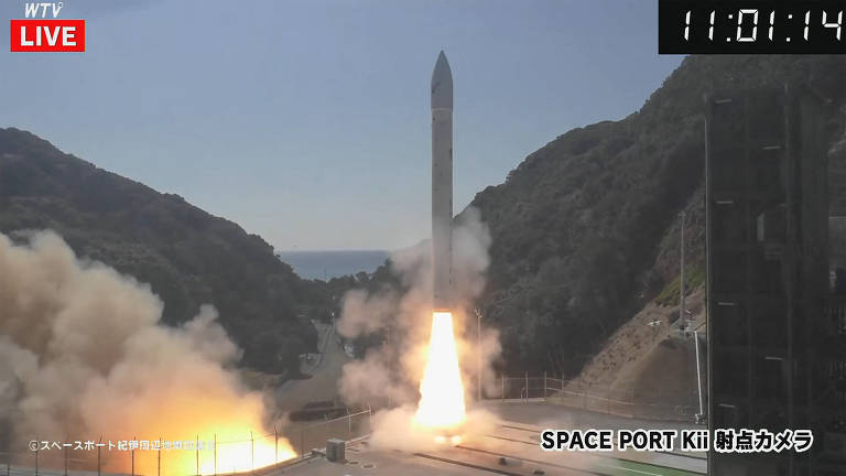 O lançamento do foguete da start-up Space One ocorreu na península de Kii, uma área montanhosa e de florestas na província de Wakayama