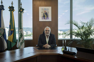 Jean Paul Prates, the chief executive of the Brazilian oil company Petrobas, at the company's headquarters in Rio de Janeiro, Feb. 28, 2024. (Victor Moriyama/The New York Times)