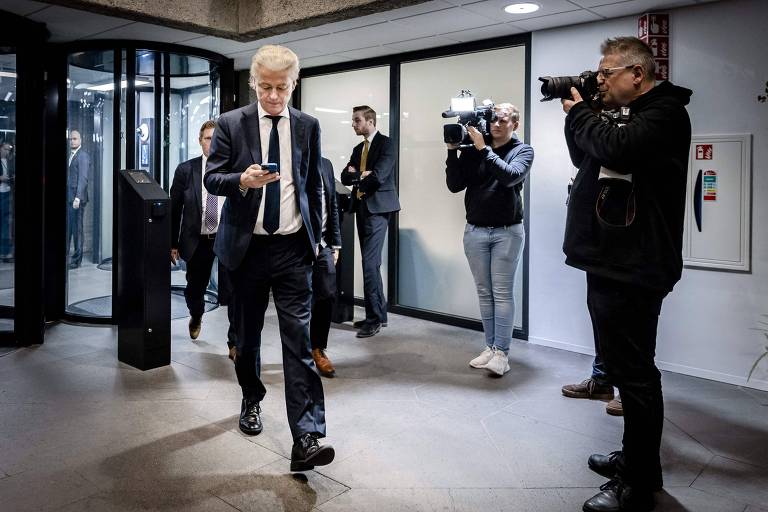 O líder da ultradireita na Holanda, Geert Wilders, em Haia