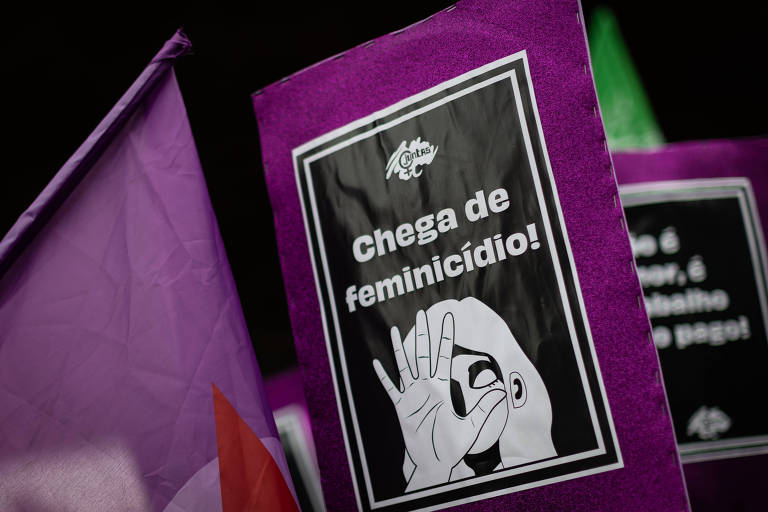 Cartaz contra o feminicídio