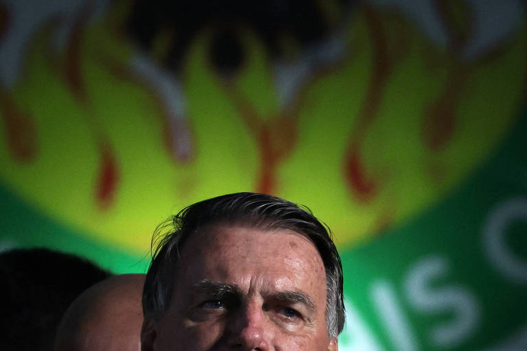 Ex-presidente Jair Bolsonaro em lançamento da pré-candidatura do deputado Delegado Ramagem à Prefeitura do Rio de Janeiro