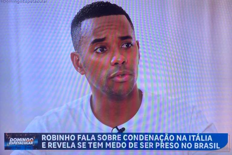 Robinho em entrevista sobre o caso ao Domingo Espetacular, da TV Record