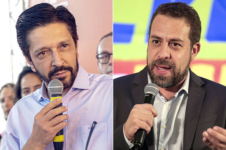 O prefeito Ricardo Nunes (MDB) e o deputado federal Guilherme Boulos (PSOL-SP)