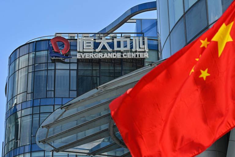 Visão geral do edifício Evergrande Center, em Xangai, em setembro de 2021
