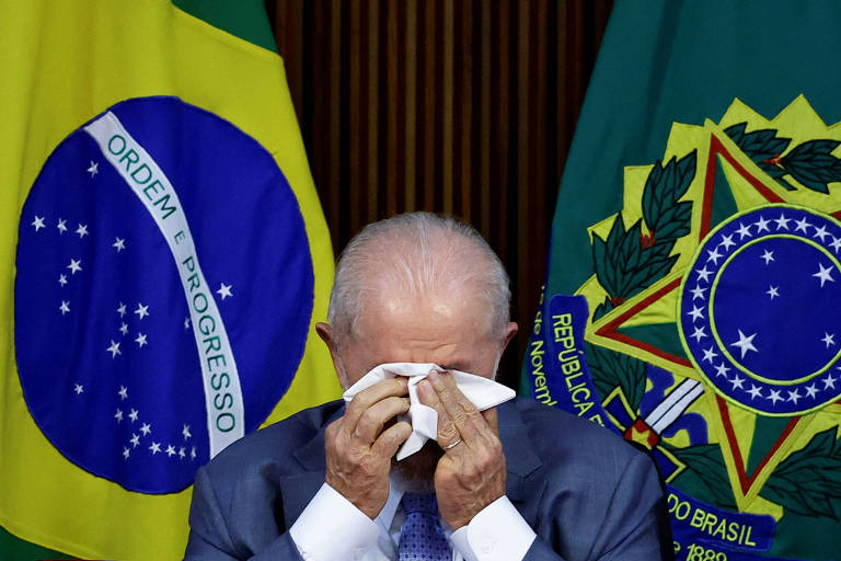 O presidente Luiz Inácio Lula da Silva (PT) em reunião ministerial no Palácio do Planalto, em Brasília