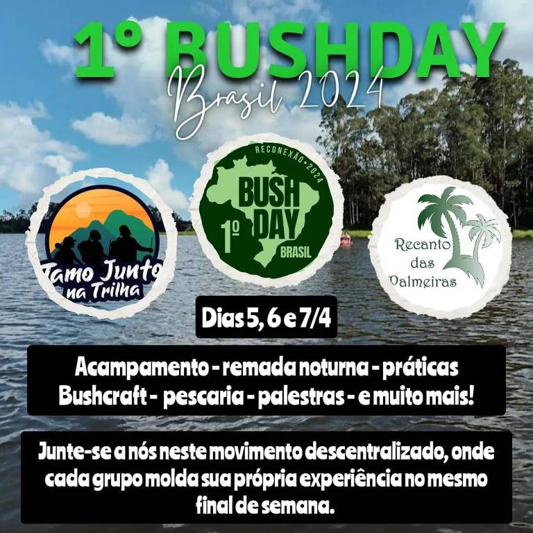 Chamada de divulgação do Bushday, promovido pelo grupo Guerreiros Bushcraft