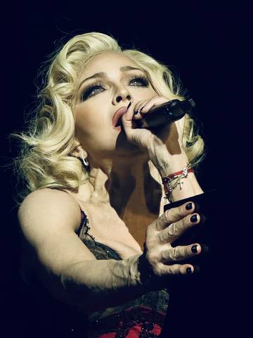 A cantora Madonna em show da The Celebration Tour