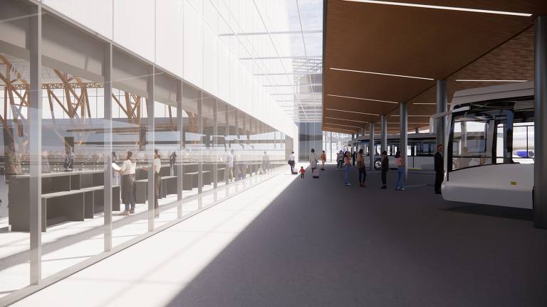 Por ser um terminal remoto, acesso aos aviões será feito por ônibus