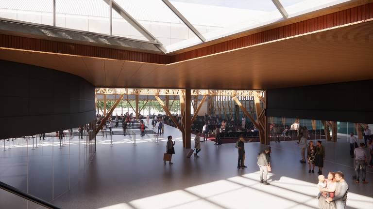 Área de chegada ao terminal de embarque