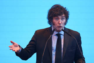 Argentina's President Javier Milei attends a business event in Buenos Aires