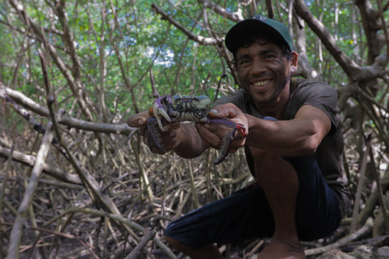 Rogério Matos Souza está num grande manguezal.