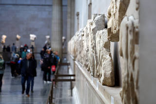 FILE PHOTO: Parthenon sculptures on display at the British Museum