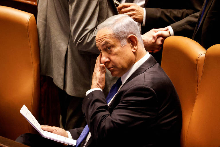 O primeiro-ministro de Israel, Binyamin Netanyahu, no Parlamento do país, em julho passado