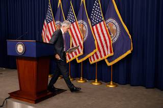Federal Reserve Chair Powell Holds His News Conference Following The Federal Open Market Committee Meeting