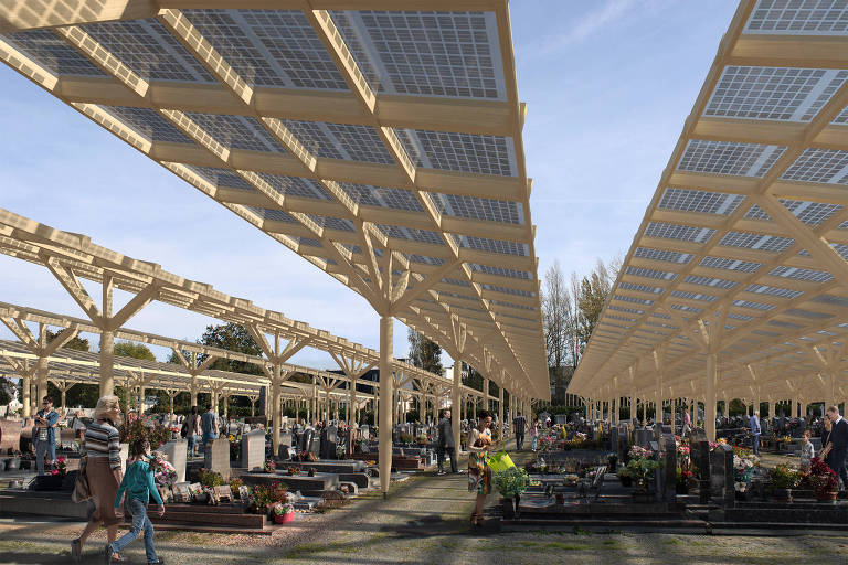 Cidadezinha francesa transforma cemitério em jardim de energia solar